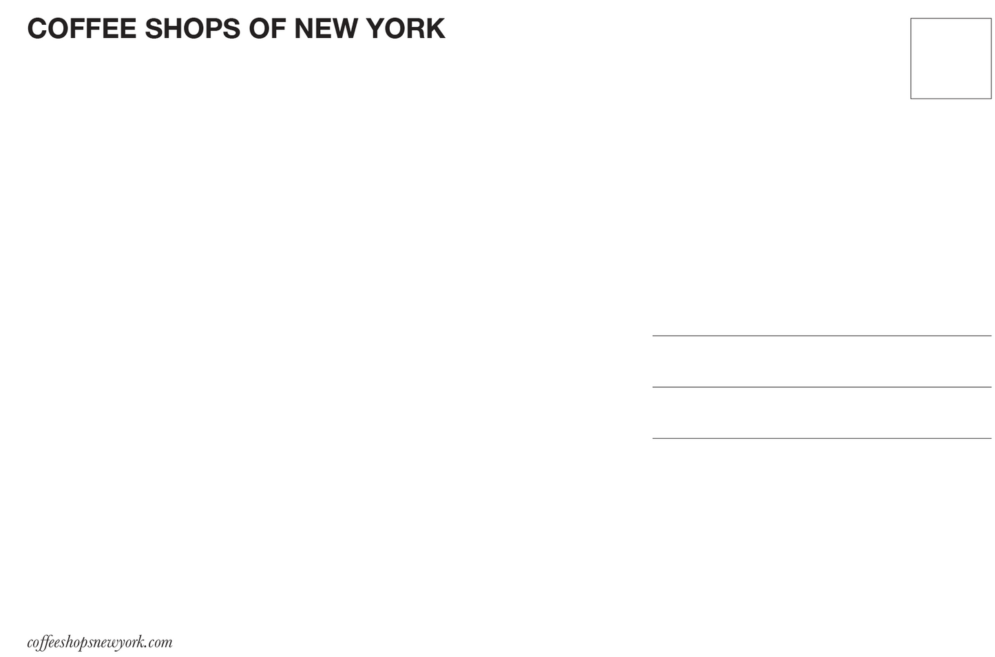 Coffee Shops of New York - Illustrated Postcard Set (5)